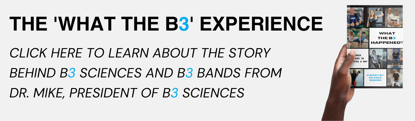 CLICK HERE TO LEARN MORE ABOUT THE STORY BEHIND B3 SCIENCES AND B3 BANDS FROM DR. MIKE, PRESIDENT OF B3 SCIENCES